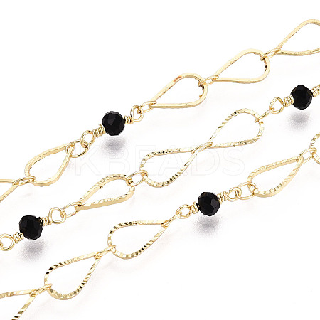 Handmade Brass Teardrop Link Chains CHC-T017-09-1