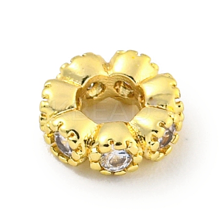Brass Cubic Zirconia Spacer Beads KKB-L215-029A-LG-1