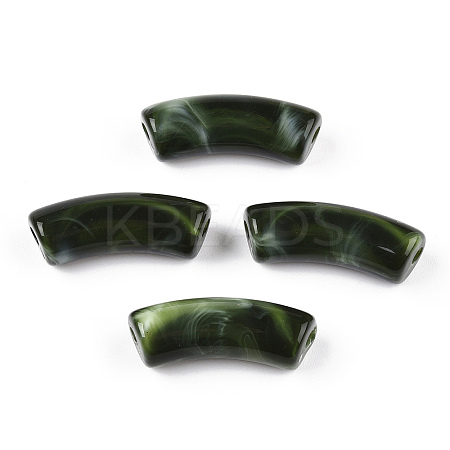 Opaque Two Tone Color Acrylic Beads X-MACR-ZX023-01B-1