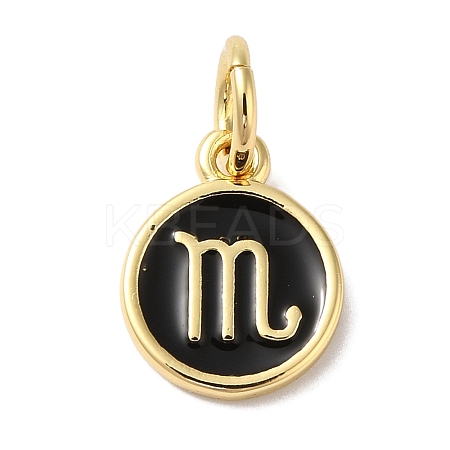Real 18K Gold Plated Brass Enamel Charms KK-L216-001G-F01-1