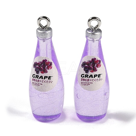 Transparent Resin Pendants RESI-D074-03E-1