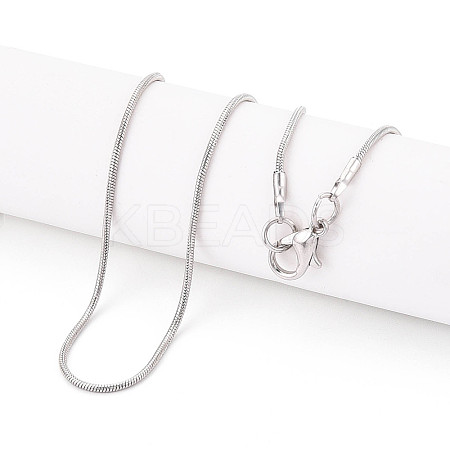 1MM Iron Round Snake Chain Necklaces NJEW-R171-01-A-1