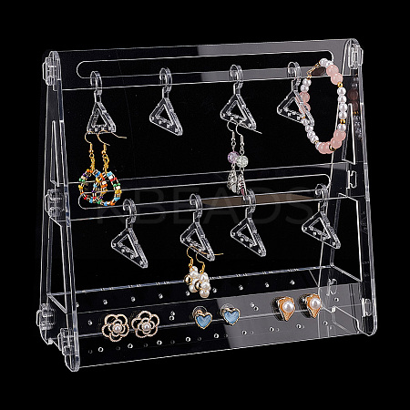   1 Set Transparent Acrylic Earring Display Stands EDIS-PH0001-24C-1