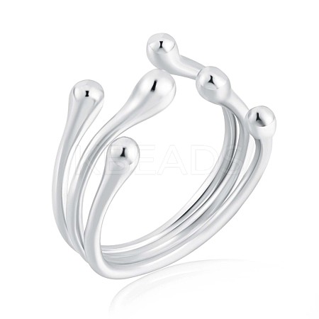 925 Sterling Silver Claw Open Cuff Ring JR879A-1