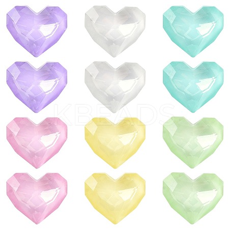 12Pcs 6 Colors Glass Rhinestone Cabochons RGLA-FS0001-19-1