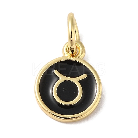 Real 18K Gold Plated Brass Enamel Charms KK-L216-001G-D01-1