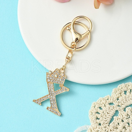 Golden Alloy Rhinestone Keychain KEYC-YW00105-24-1