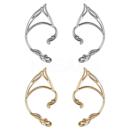 4Pcs 4 Styles Elves Alloy Cuff Earrings EJEW-GO0002-31-1