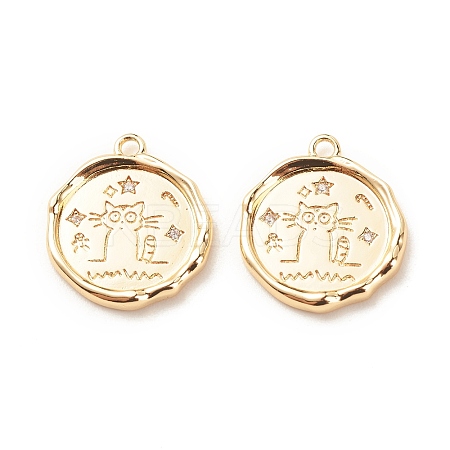 Brass Micro Pave Clear Cubic Zirconia Pendants LS-KK-G412-02LG-1