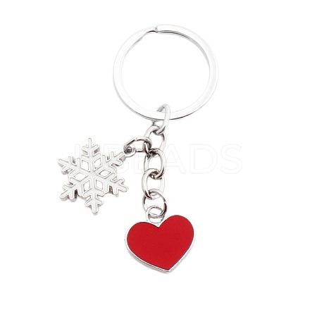 Zinc Alloy Enamel Pendants Keychain HEAR-PW0001-151B-1