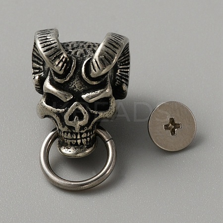 Brass Bag Decorative Demon Skull Head Buckle Clasps FIND-WH0110-379-1