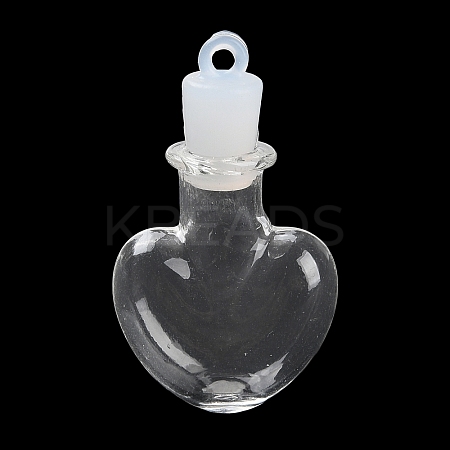 Clear Glass Wishing Bottle Pendants GLAA-A010-01A-1