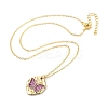 Brass Enamel Cable Chain Butterfly Pendant Necklaces NJEW-K379-01G-02-3