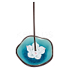 1Pc Lotus Porcelain Incense Burners Holder AJEW-DJ0002-27-1