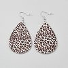 Artificial Leather Teardrop Dangle Earrings EJEW-WH0817-003G-1