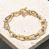 304 Stainless Steel Figaro Chains Bracelets for Women BJEW-R009-02G-1