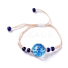 Handmade Dry Pressed Flower Link Bracelet for Girl Women BJEW-C004-01F-1
