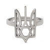 Non-Tarnish Star of David 201 Stainless Steel Adjustable Rings for Unisex RJEW-F163-03P-2