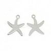 Tarnish Resistant Trendy 304 Stainless Steel Starfish/Sea Stars Pendants STAS-O031-C02-1