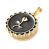 Brass Enamel Pendants KK-R212-22G-2