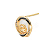 Brass Micro Pave Clear Cubic Zirconia Stud Earring Findings KK-N233-125-NF-3