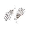 Halloween Themed Skull Hand Dangle Earrings EJEW-JE06070-4