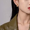 Cubic Zirconia C-shape Stud Earrings JE944B-7