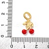 Brass Enamel Red Cherry European Dangle Charms KK-F894-06G-3