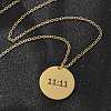 304 Stainless Steel Number 11:11 Pendant Necklaces LS-NJEW-NH0002-01G-05-4