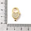 Brass Micro Pave Clear Cubic Zirconia Lobster Claw Clasps KK-A266-24F-G-3