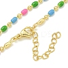 Brass Enamel Column Link Chain Necklaces NJEW-H039-10A-04G-1