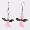 Natural Round Gemstone Beads Dangle Earrings EJEW-JE02171-2