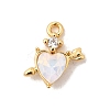 Brass Glass Pendants KK-P340-55G-1