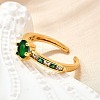 Brass Micro Pave Cubic Zirconia Cuff Rings for Women RJEW-H247-06G-1
