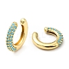 Cubic Zirconia C-Shaped Cuff Earrings EJEW-G295-19G-03-2