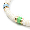 Disc Beads Stretch Bracelet for Teen Girl Women BJEW-JB06985-01-3