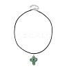 Transparent Electroplate Glass Pendant Necklaces NJEW-MZ00040-02-4