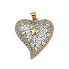 Brass Micro Pave Clear Cubic Zirconia Pendants KK-S528-20G-B-1