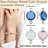 9Pcs 3 Colors Brass Cubic Zirconia Connector Charms FIND-BBC0004-17A-2