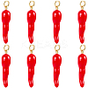 8Pcs Brass Enamel Pendants KK-BBC0019-81-1