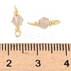 Glass Faceted Hexagon Connector Charms KK-C097-07G-01-3
