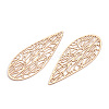 Rack Plating Brass Filigree Pendants X-KKC-T001-68KC-1