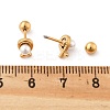 304 Stainless Steel Imitation Pearl Stud Earrings STAS-E502-03G-5