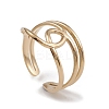 Ion Plating(IP) 304 Stainless Steel Wire Knot Open Cuff Rings for Women RJEW-G285-52G-1