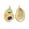 Rack Plating Cat Eye Pendants KK-I689-11G-2