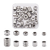Fashewelry 50Pcs 10 Style 304 Stainless Steel Grooved Beads STAS-FW0001-19-2