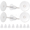 1600Pcs 2 Styles  304 Stainless Steel Flat Round Blank Peg Stud Earring Findings FIND-BBC0003-53A-1