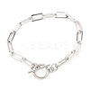 Tarnish Resistant Unisex 304 Stainless Steel Paperclip Chain Bracelets LS-BJEW-H541-03A-P-1