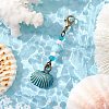 Ocean Theme Alloy Charm & Glass Beads Pendant Decorations HJEW-JM03158-03-1