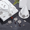 100Pcs 10 Styles Tibetan Style Alloy Links Connectors PALLOY-SC0003-40AS-4